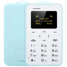 Téléphone mobile Aiek AIEK C6 Carte Téléphone BLEU CLAIR Bluetooth2.0 Débloqué 1.0pouces Calendrier Alarme Calculatrice