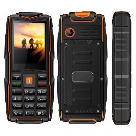 Téléphone mobile Yonis Portable de Chantier Téléphone Etanche Triple SIM Antichoc IP68 21 Touches LED FM Bluetooth Orange