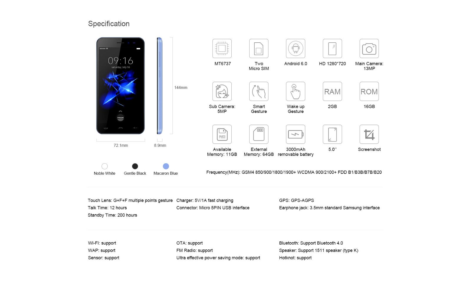 Téléphone mobile Générique HOMTOM HT16pro 1 Téléphone mobile Générique HOMTOM HT16pro 1