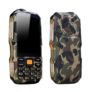 DBEIF D2017 2G Téléphone Robuste Écran Tactile 3,5 Pouces Double SIM Lampe de Poche MP3 MP4 Antenne Banque Analogique TV – Camo Jaune –  Téléphone mobile (Autre)